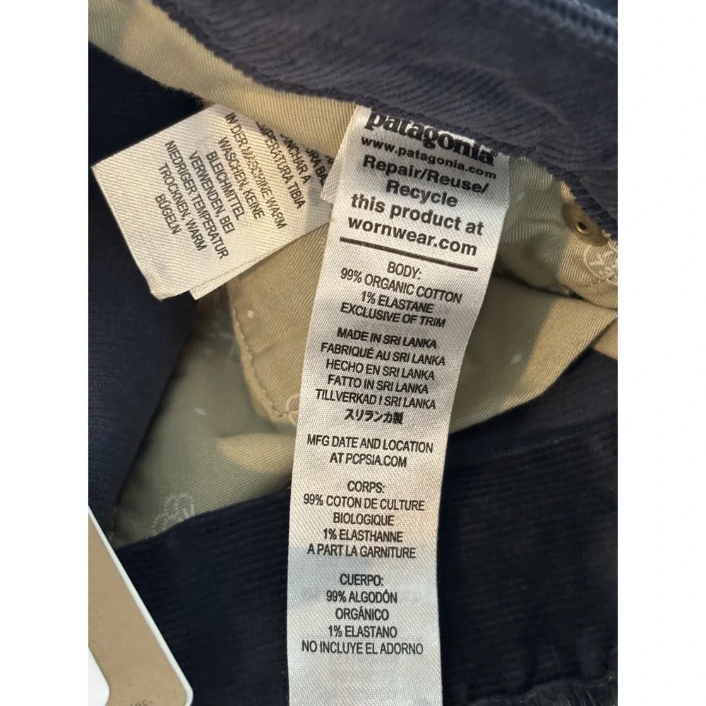Patagonia Organic Cotton Everyday Cord Pants Women 27x28 Navy Blue NWT Outerwear